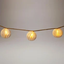 KOOPMAN Guirlande lumineuse déco à piles LED (160 cm) Boules fermeture magnétique Blanc chaud New