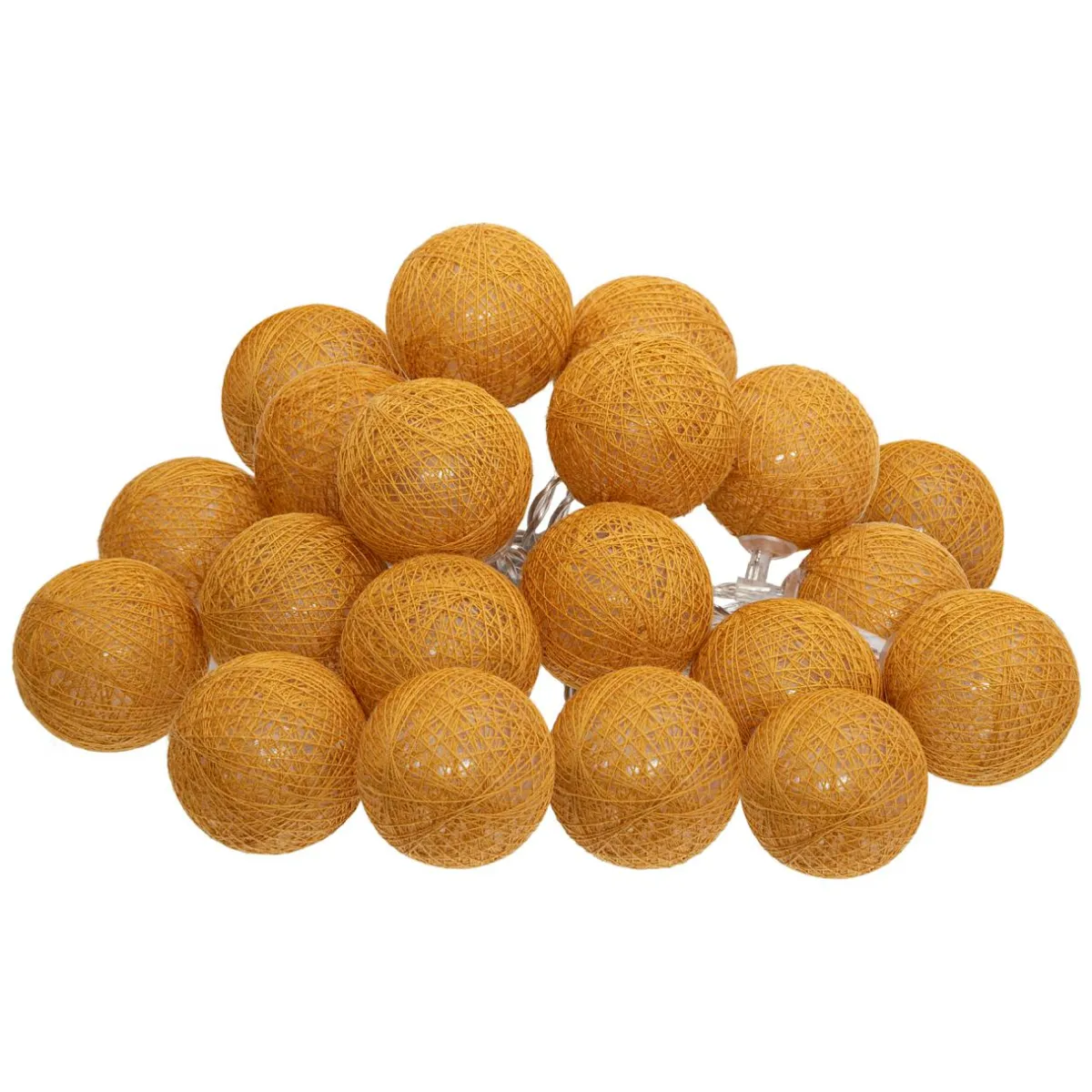 ATMOSPHERA Guirlande lumineuse déco 20 boules 4,36 m Bobina Jaune moutarde Clearance