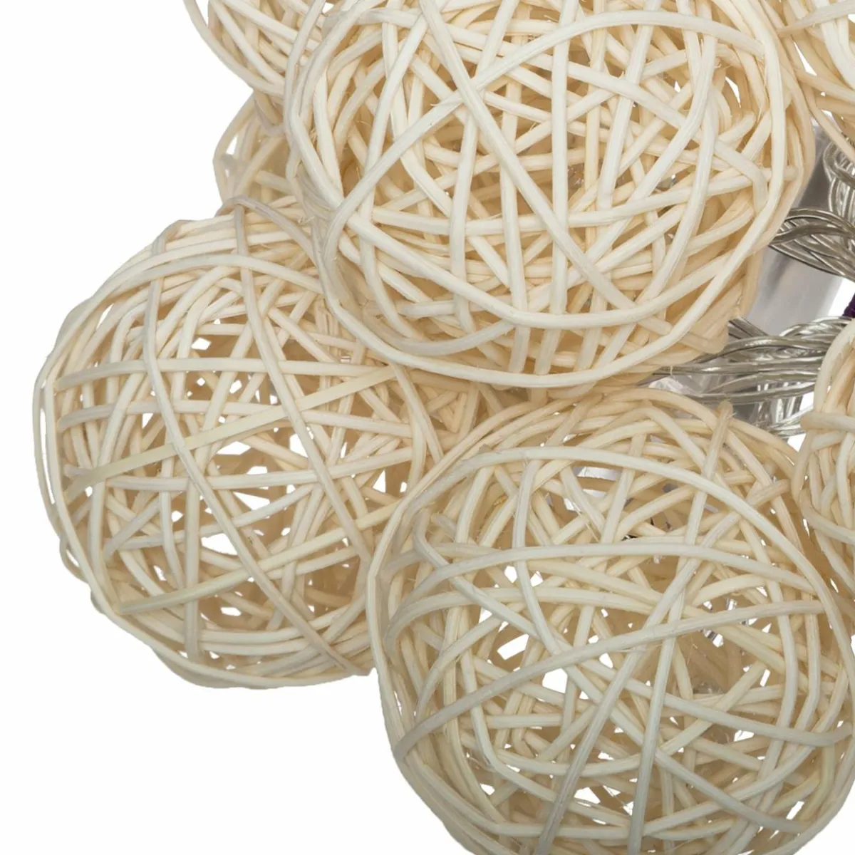 ATMOSPHERA Guirlande lumineuse déco à piles 10 boules 1,65 m Rotin Beige Sale