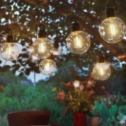 KAEMINGK Guirlande lumineuse de jardin solaire 8 LED (5,8 m) Guinguette en fête Blanc chaud New