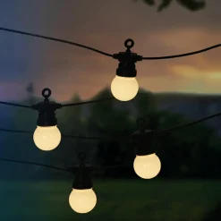KAEMINGK Guirlande lumineuse de jardin solaire 10 LED (4,5 m) Guinguette estivale Blanc chaud Outlet