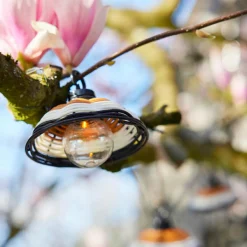 KAEMINGK Guirlande lumineuse de jardin solaire 6 LED (2,5 m) Chapeau résine tressée Blanc chaud Noir Best