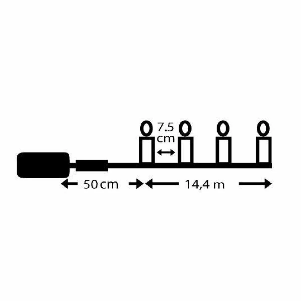 KAEMINGK Guirlande lumineuse Durawise à piles 14,30 m 192 LED câble noir Multicolore Multicolore - câble noir New