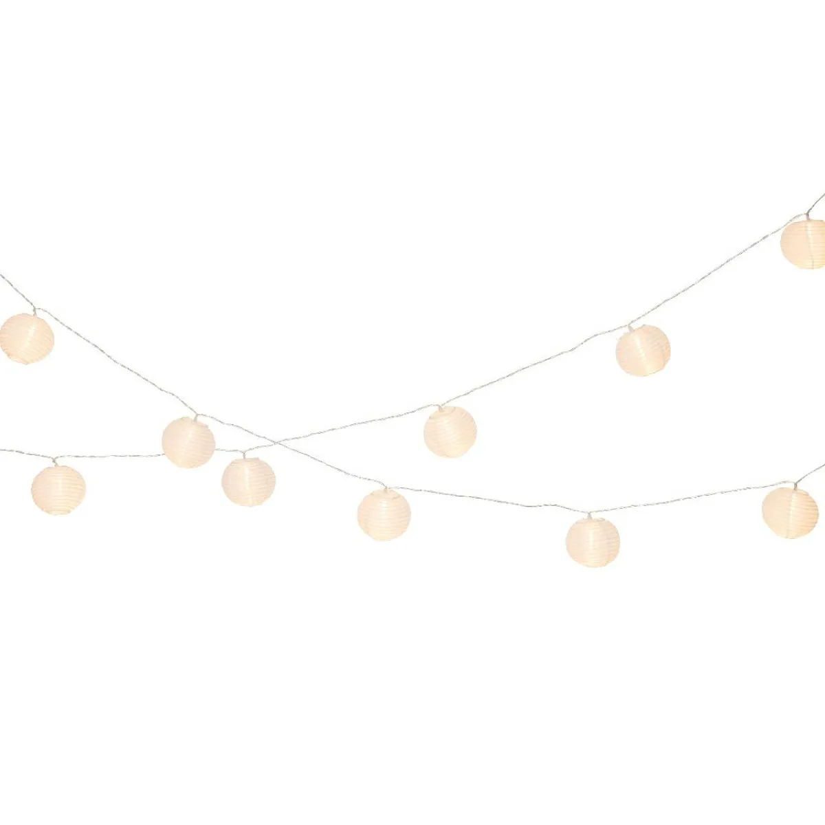 KAEMINGK Guirlande lumineuse extérieure à piles 10 LED (2,7 m) Lanternes chinoises hes Blanc Clearance