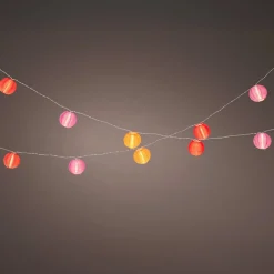 KAEMINGK Guirlande lumineuse extérieure à piles 10 LED (2,7 m) Lanternes chinoises Multicolore Discount
