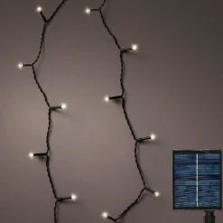 KAEMINGK Guirlande lumineuse Solaire 27 m 360 LED câble noir Rechargeable Blanc chaud Clearance