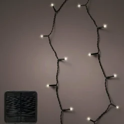 KAEMINGK Guirlande lumineuse Solaire 9 m 120 LED câble noir Rechargeable Blanc froid New