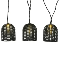 KAEMINGK Guirlande lumineuse solaire résine tressée 10 LED (2,70 m) Garden chic Noir Best