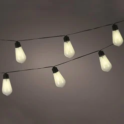 #N/A Guirlande lumineuse solaire 1,8 m 10 LED Guinguette et blanc chaud Noir Outlet