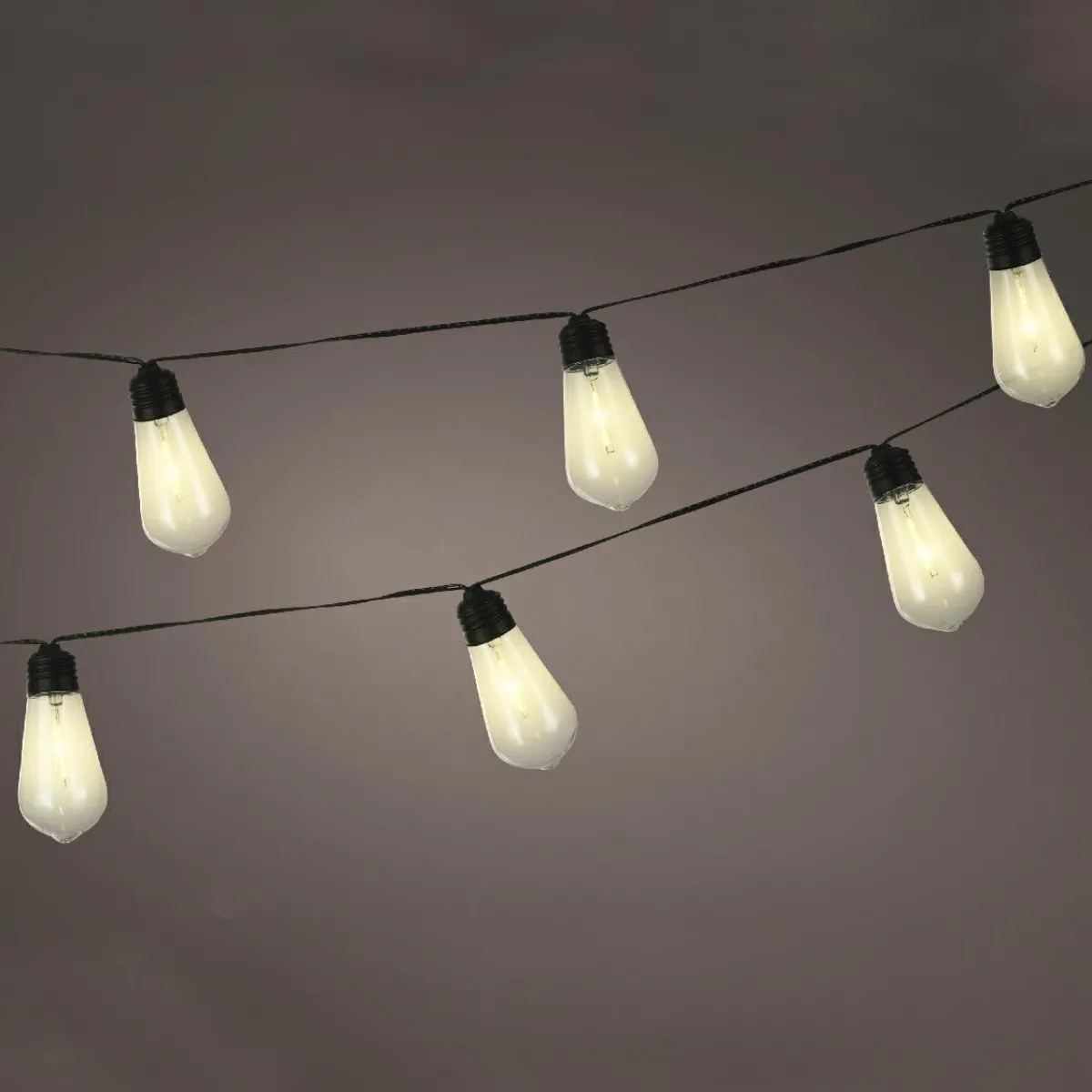 #N/A Guirlande lumineuse solaire 1,8 m 10 LED Guinguette et blanc chaud Noir Outlet