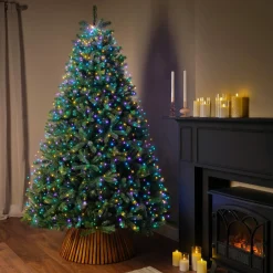 KAEMINGK Guirlande rideau pour sapin H1,80 m 408 Micro LED câble vert Multicolore pastel Multicolore Pastel Câble Vert Discount