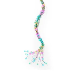 KAEMINGK Guirlande rideau pour sapin H1,80 m 408 Micro LED câble vert Multicolore pastel Multicolore Pastel Câble Vert Discount