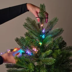 KAEMINGK Guirlande rideau pour sapin H1,80 m 408 Micro LED câble vert Multicolore pastel Multicolore Pastel Câble Vert Discount