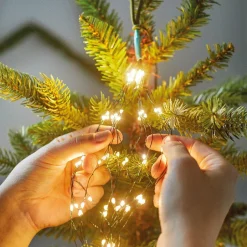 KAEMINGK Guirlande rideau pour sapin H1,80 m 408 Micro LED câble argent Blanc chaud Blanc Chaud - câble argent Sale