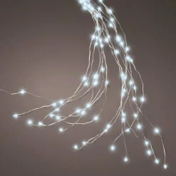 KAEMINGK Guirlande rideau pour sapin H2,40 m 832 Micro LED câble argent Blanc froid Blanc Froid - câble argent New