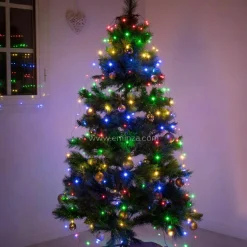 KAEMINGK Guirlande rideau pour sapin H2,10 m 672 Micro LED câble vert Multicolore Multicolore - câble vert Hot