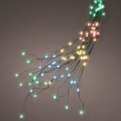 KAEMINGK Guirlande rideau pour sapin H2,10 m 672 Micro LED câble vert Multicolore Multicolore - câble vert Hot