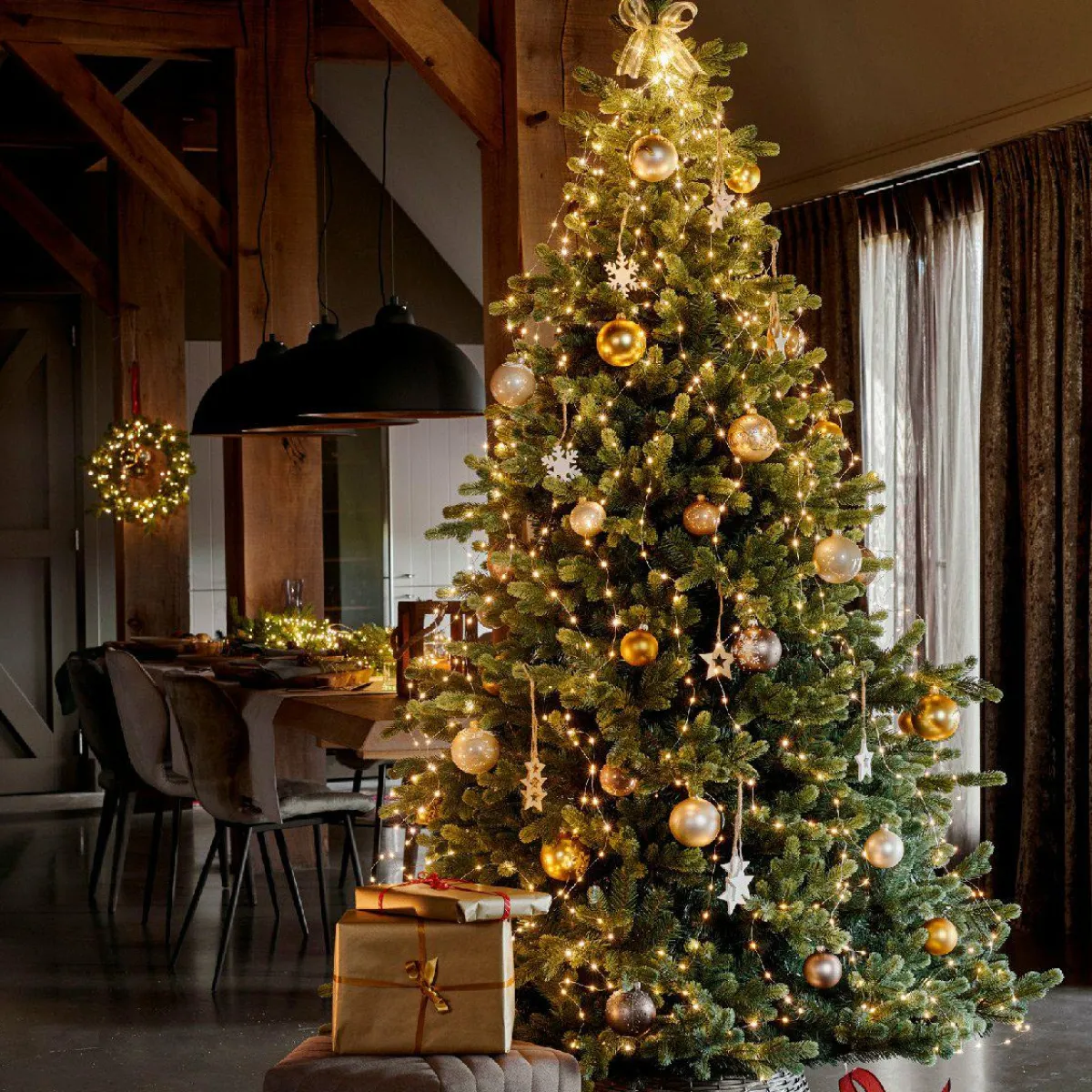 KAEMINGK Guirlande rideau pour sapin H2,40 m 832 Micro LED câble argent Blanc chaud Blanc Chaud - câble argent Online