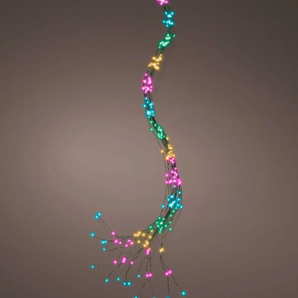 KAEMINGK Guirlande rideau pour sapin H2,10m 672 Micro LED câble vert Multicolore pastel Multicolore Pastel Câble Vert Online