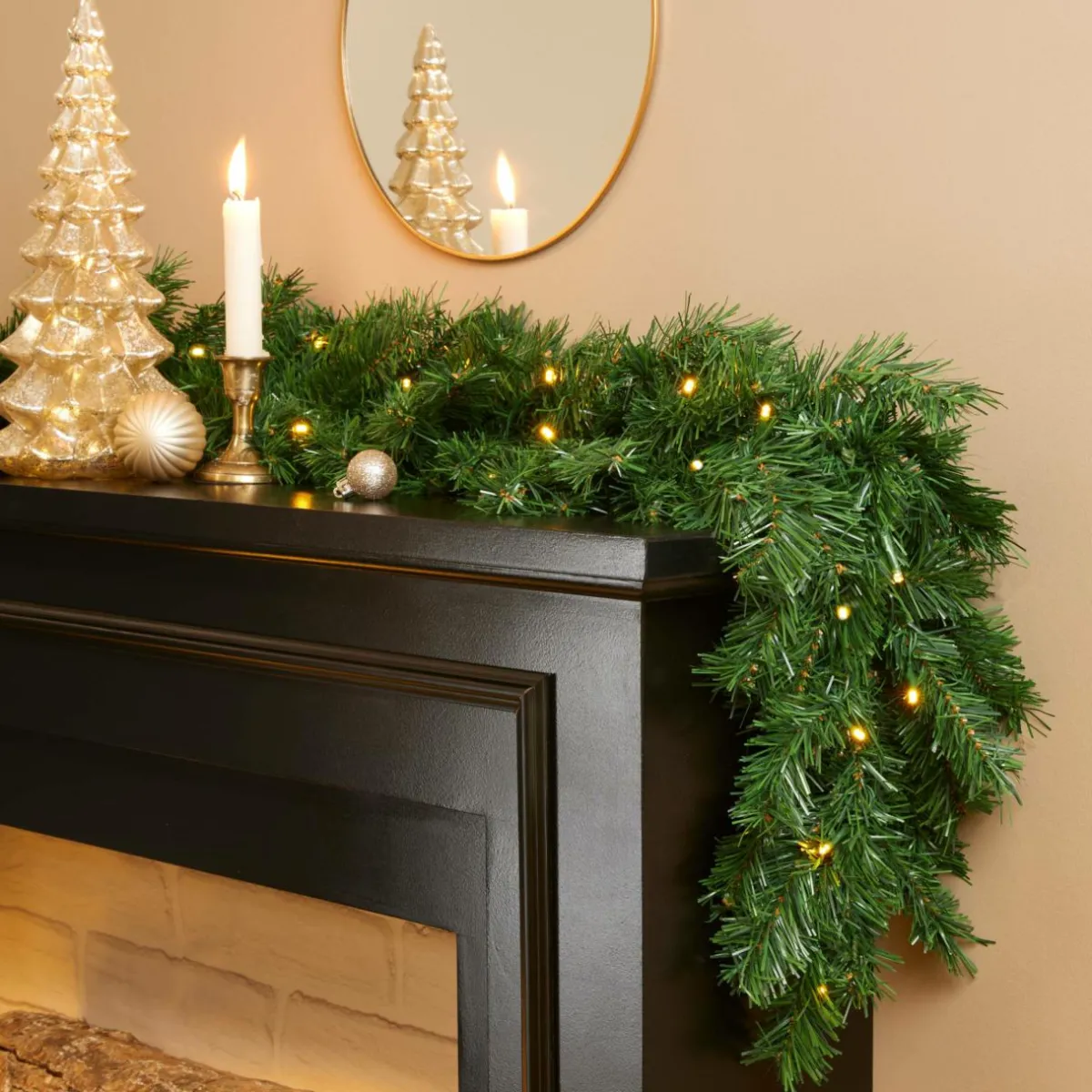 EMINZA Guirlande sapin lumineuse (300 cm - D25) Royal Vert et blanc chaud Sapin vert lumineux Clearance