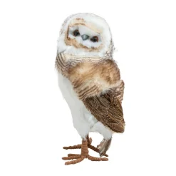 KOOPMAN Hibou de Noël à poser (H49 cm) Pipa plumage Beige New