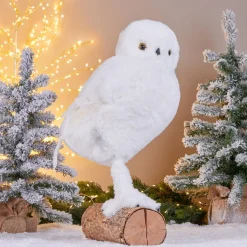 KOOPMAN Hibou de Noël (H49 cm) Givrous Blanc Best