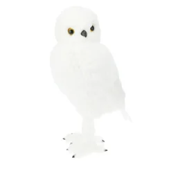 KOOPMAN Hiboux de Noël (H49 cm) Floconis Blanc