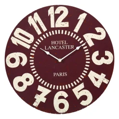 OSTARIA Horloge murale bois (D38 cm) Vintage Hôtel Rouge Best