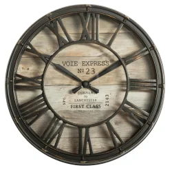 ATMOSPHERA Horloge murale (D21 cm) Vintage patiné Marron Discount