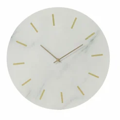 EMINZA Horloge murale en bois (D51 cm) Marbre Blanc Best
