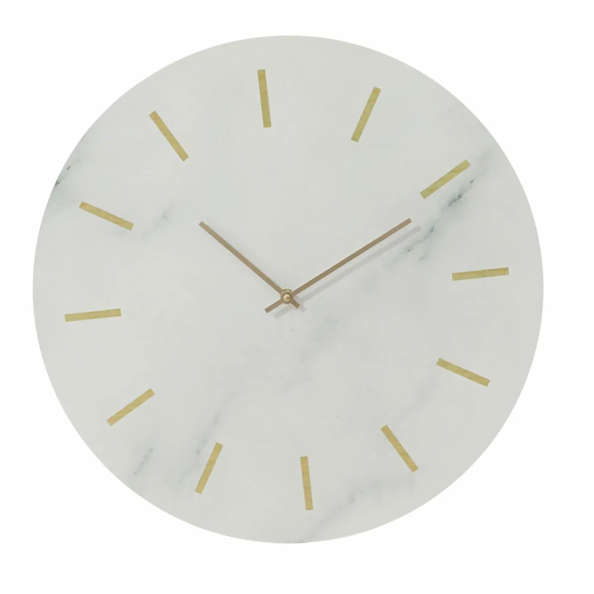 EMINZA Horloge murale en bois (D51 cm) Marbre Blanc Best