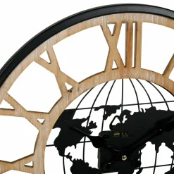 OSTARIA Horloge murale en bois (D40 cm) Monde Noir Best