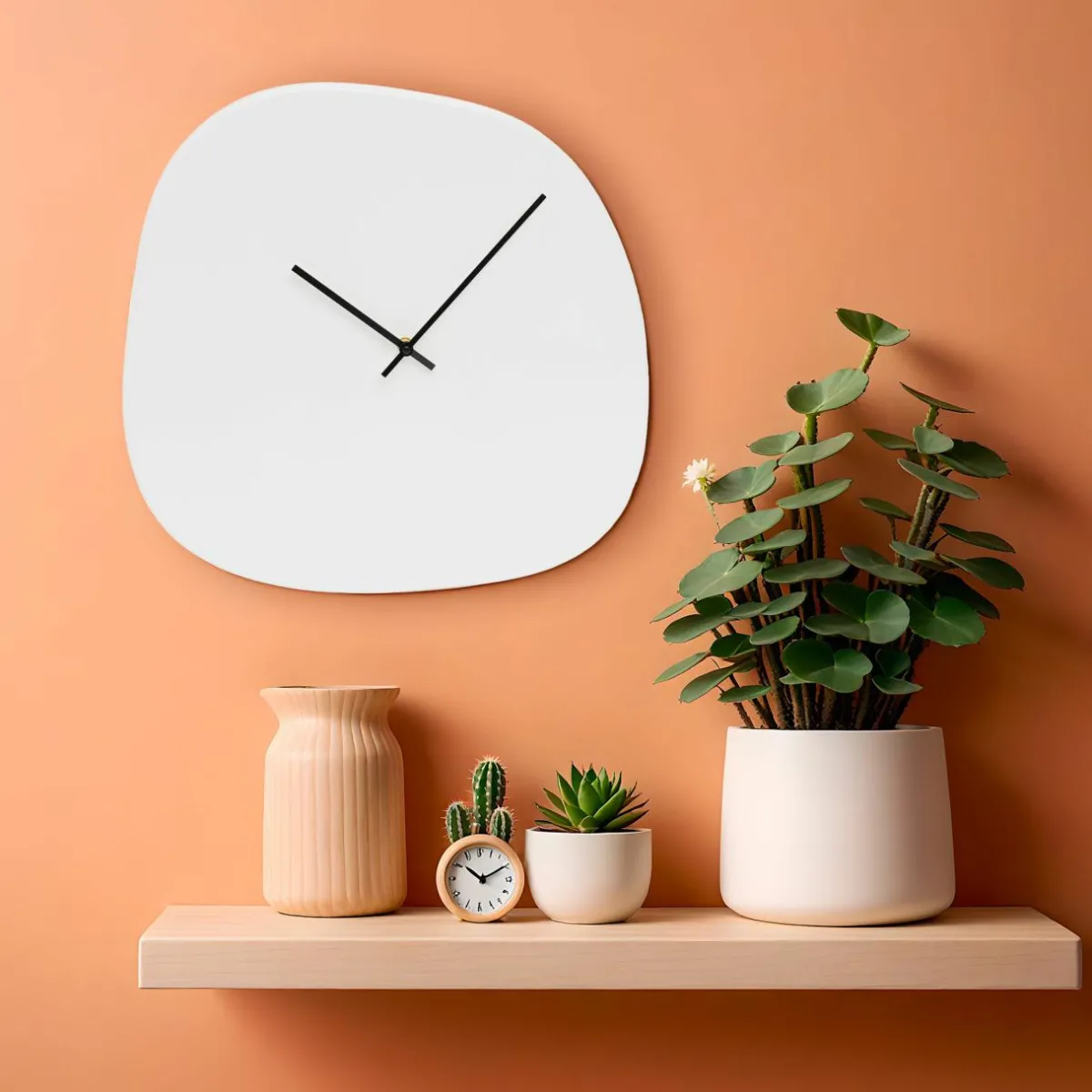 EMINZA Horloge murale en bois (D45 cm) Bélem Blanc Outlet