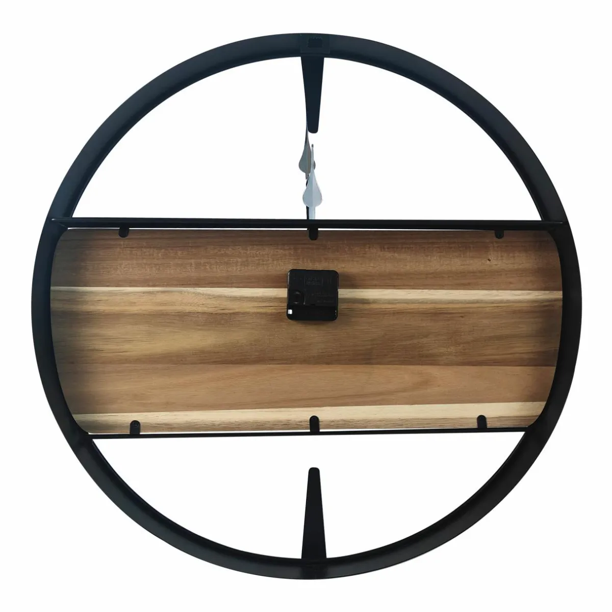 EMINZA Horloge murale en bois et métal (D57 cm) Nya Noir Outlet