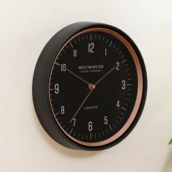 ATMOSPHERA Horloge murale en métal (D29 cm) Sven Noir New
