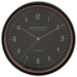 ATMOSPHERA Horloge murale en métal (D29 cm) Sven Noir New