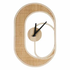 OSTARIA Horloge murale en rotin (H41 cm) Luna Naturel Best