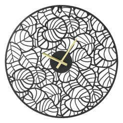 OSTARIA Horloge murale métal (40 cm) Calathéa e Noir