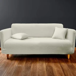 douceur d'intu017drieur Housse de canapé effet bouclette (225 x 245 cm) Laina Ecru Best