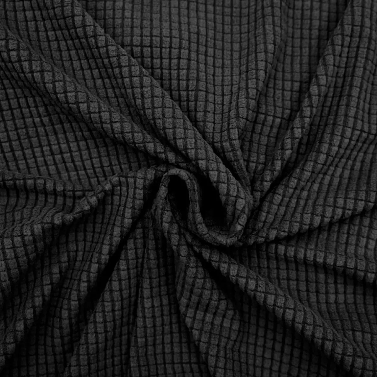 douceur d'intu017drieur Housse de canapé extensible effet gaufré (225 x 245 cm) Sacha Noir Discount