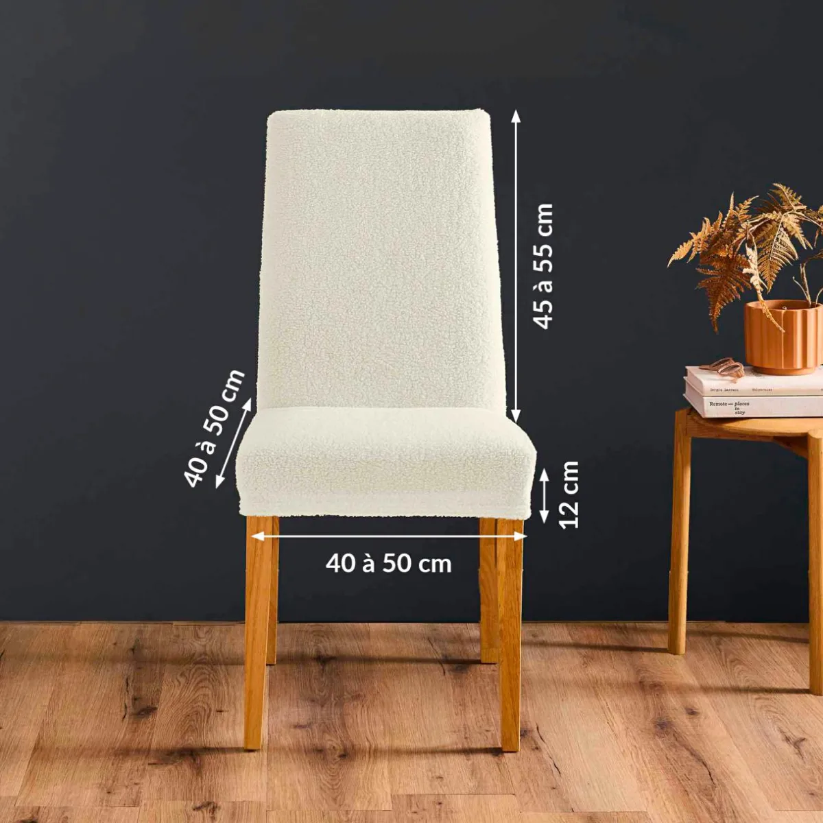 douceur d'intu017drieur Housse de chaise bouclette (40 x 40 cm) Laina Ecru New