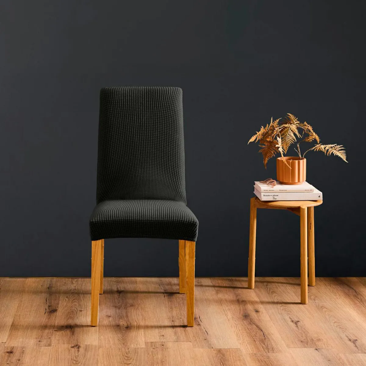 douceur d'intu017drieur Housse de chaise extensible (40 x 40 cm) Mila Noir Hot