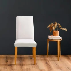 douceur d'intu017drieur Housse de chaise extensible (40 x 40 cm) Mila Blanc