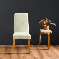 douceur d'intu017drieur Housse de chaise extensible effet gaufré (40 x 40 cm) Sacha Blanc Hot