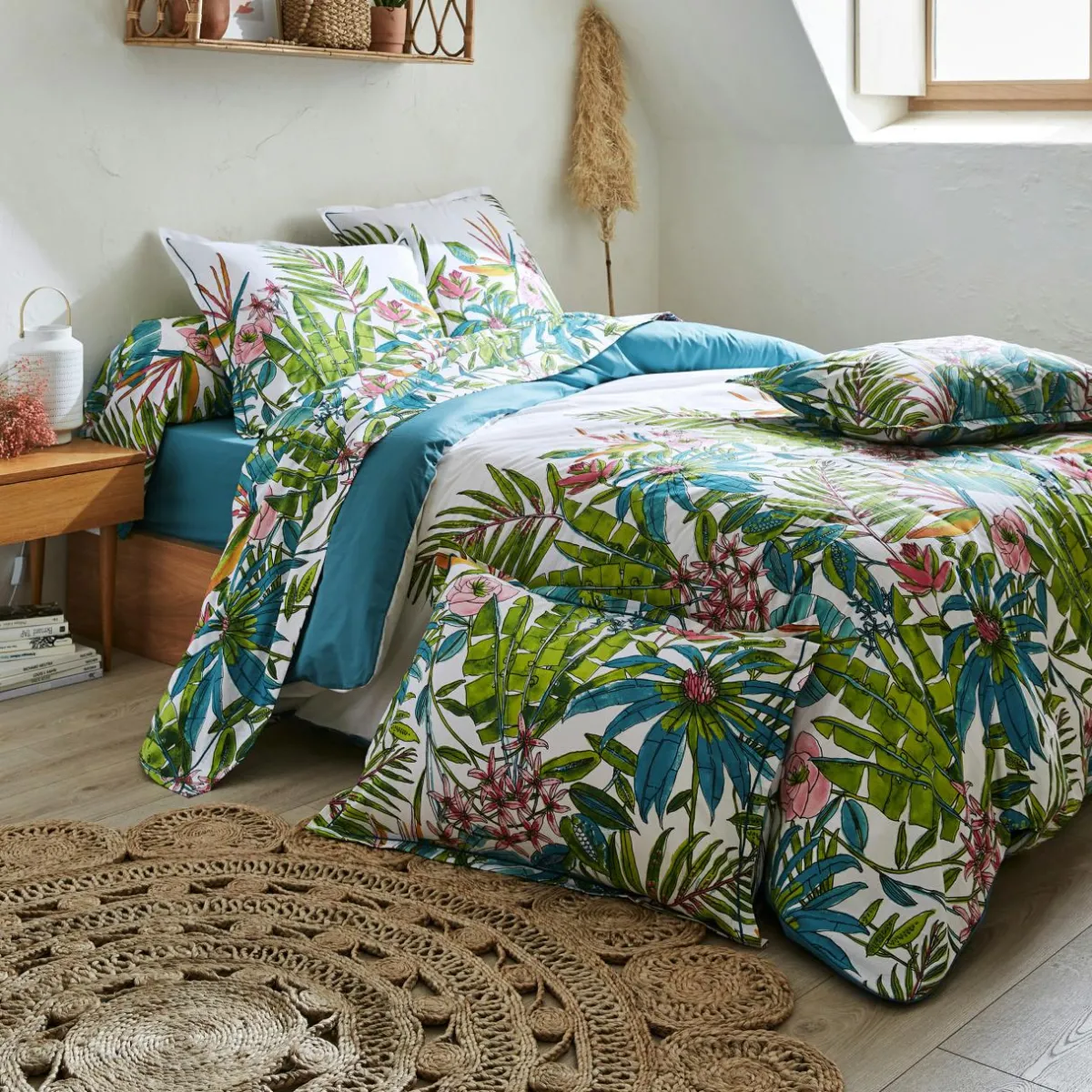 TRADILINGE Housse de couette coton (240 x 220 cm) Sumatra Paon Multicolore Online