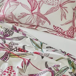TRADILINGE Housse de couette coton (260 x 240 cm) Pénélope Rose Discount
