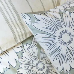 EMINZA Housse de couette coton (260 x 240 cm) Lara Vert Discount