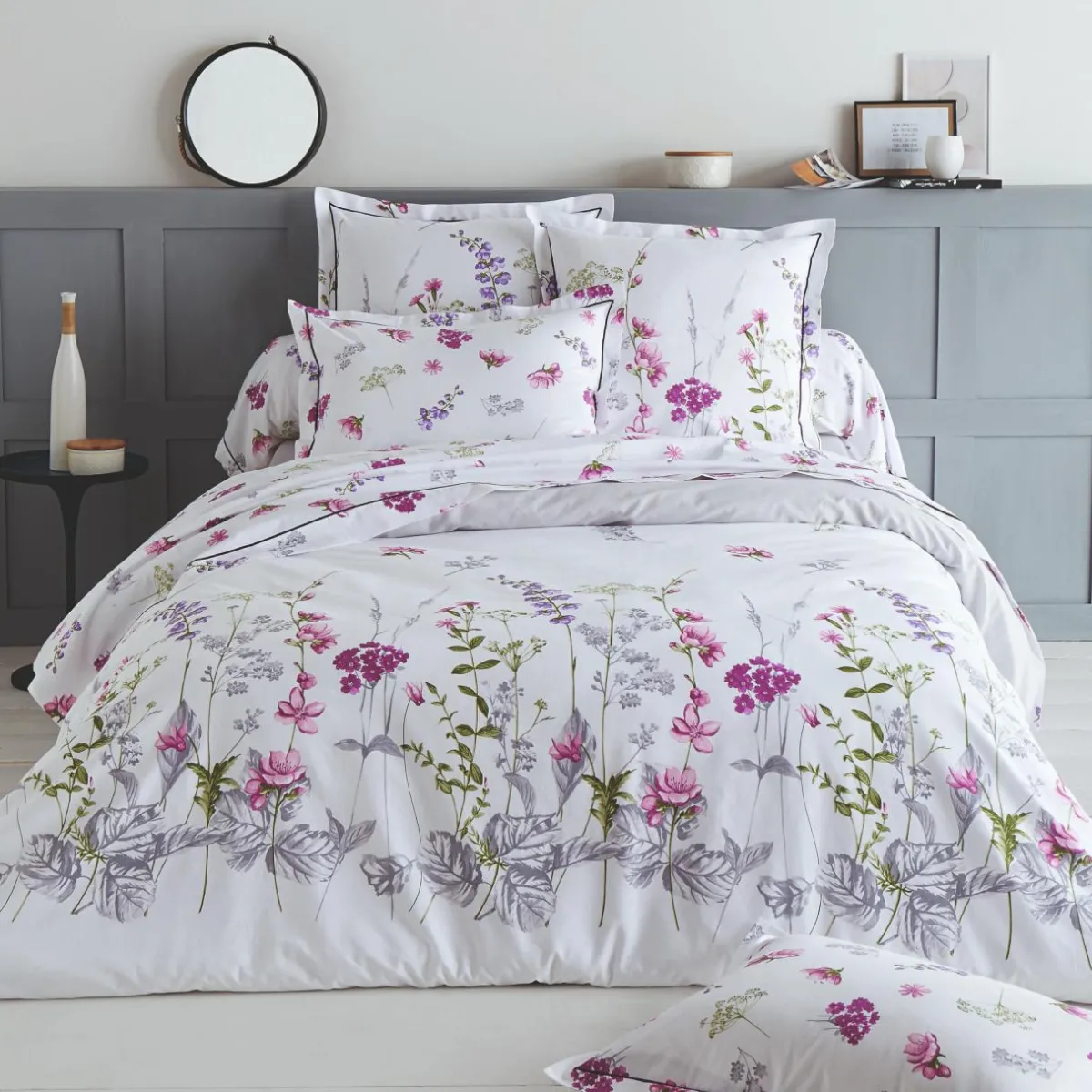 TRADI LINGE Housse de couette coton (260 x 240 cm) Pretty he Blanc Outlet