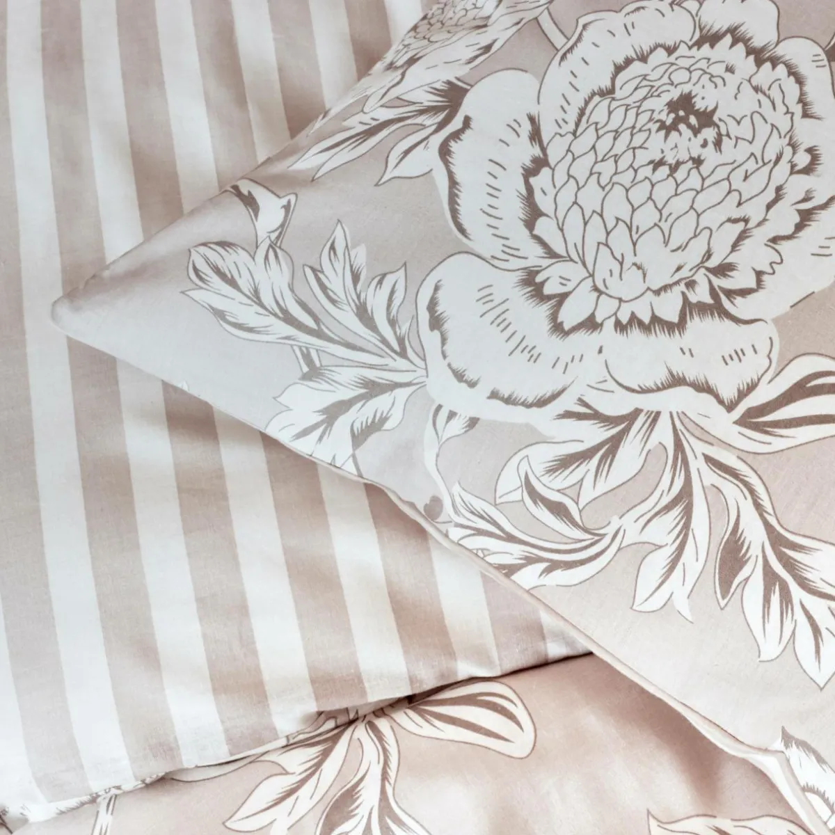 EMINZA Housse de couette coton (260 x 240 cm) Lara Beige Best