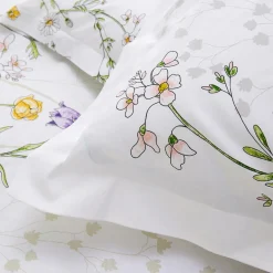 TRADILINGE Housse de couette coton (300 x 240 cm) Foliflora he Blanc Hot